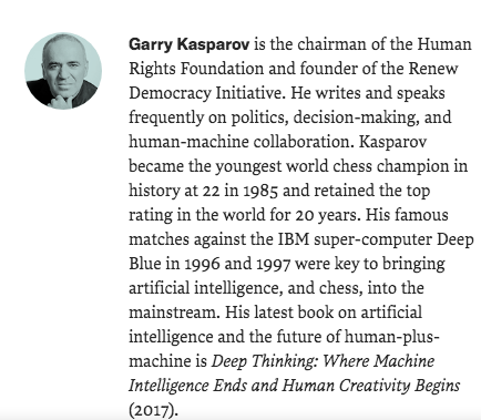 Chess legend Garry Kasparov warns humans a greater threat than AI