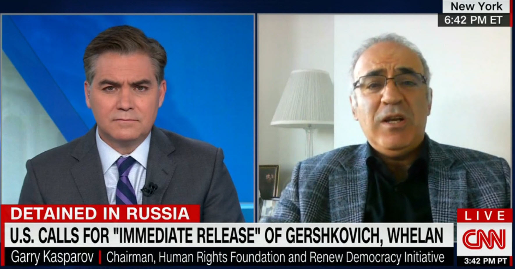 Garry Kasparov not returning to Russia out of fear of prosecution