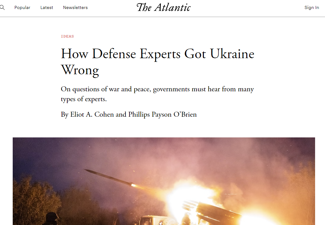 The Atlantic: How Defense Experts Got Ukraine Wrong | Kasparov